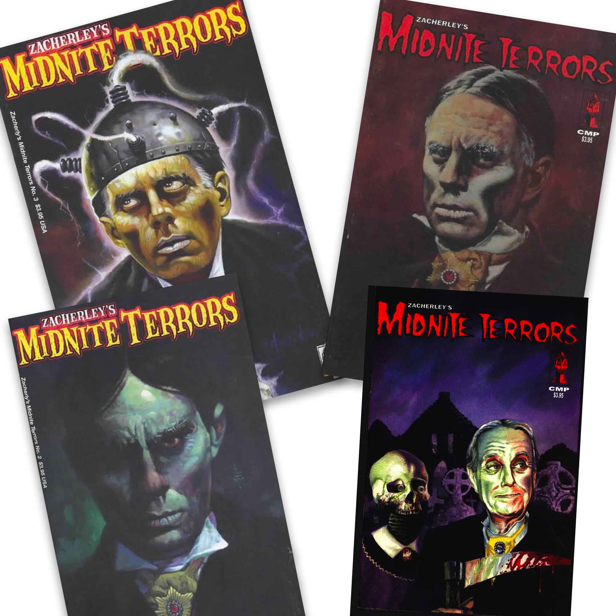 Zacherley's Midnite Terrors 1-3 comic book covers